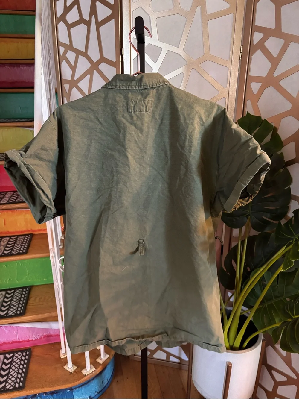 Denim & Supply Ralph Lauren Military Utility Shirt Jacket Olive Green Large - Picture 7 of 8